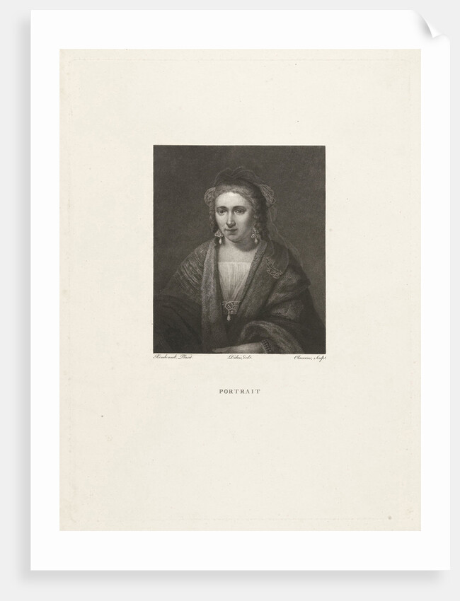 Portrait of a woman with pearl earrings by Dubois