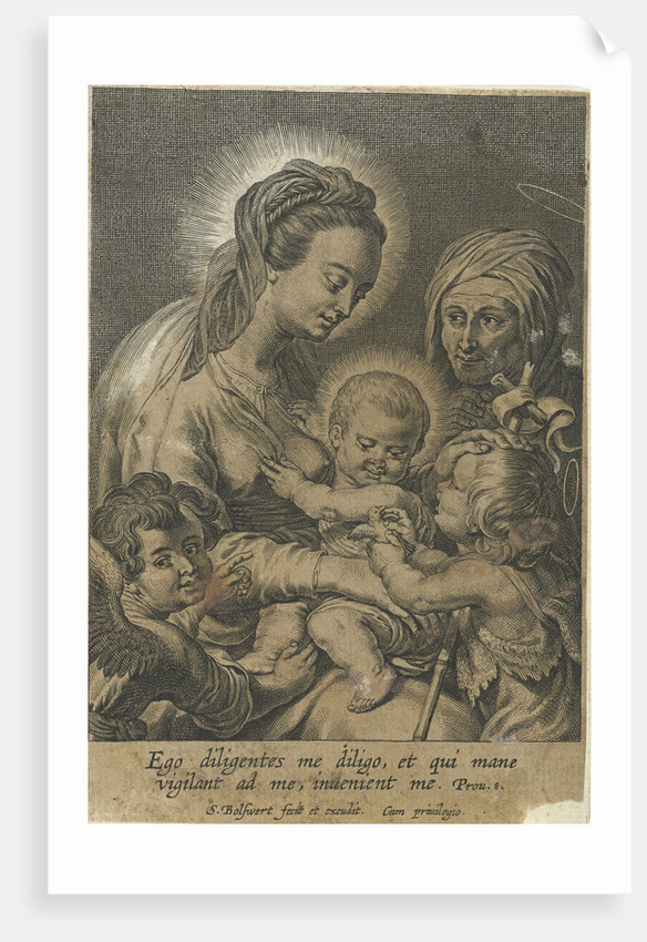 Mary with Child and John the Baptist as a child with Anna by Schelte Adamsz. Bolswert