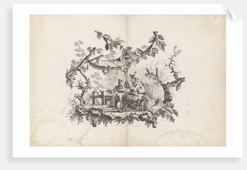 Chinese dwellings and figures. Suite of six prints. I. Pillement inv. F. A. Aveline sc. London by I Pillement, a Paris chez Bashan, France by Jean Baptiste Pillement