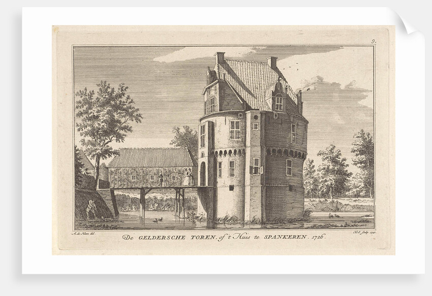 View of castle Gelderse Toren in Spankeren by Hendrik Spilman