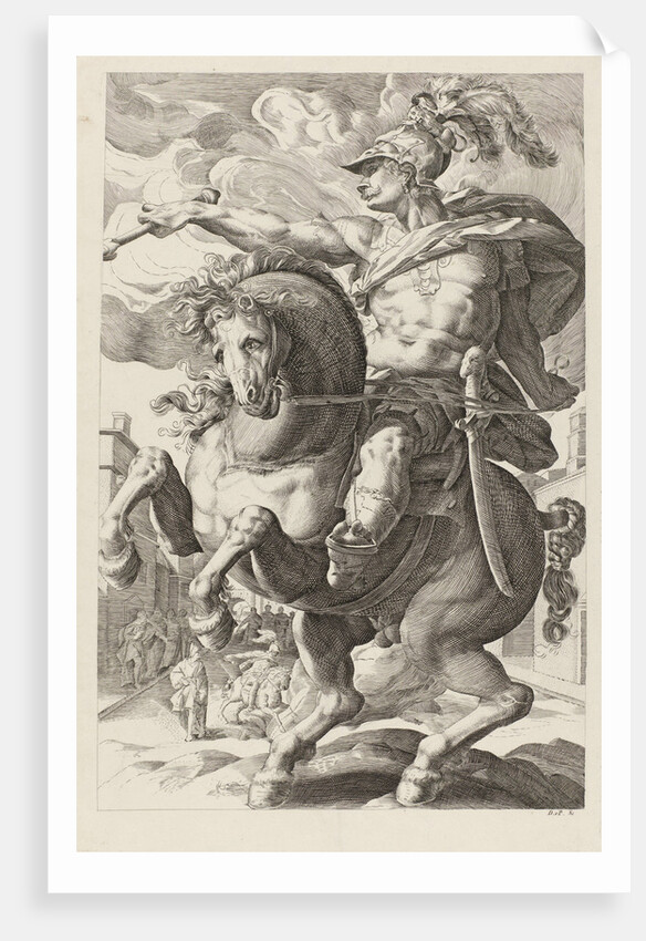 Marcus Curtius on horseback by Hendrick Goltzius