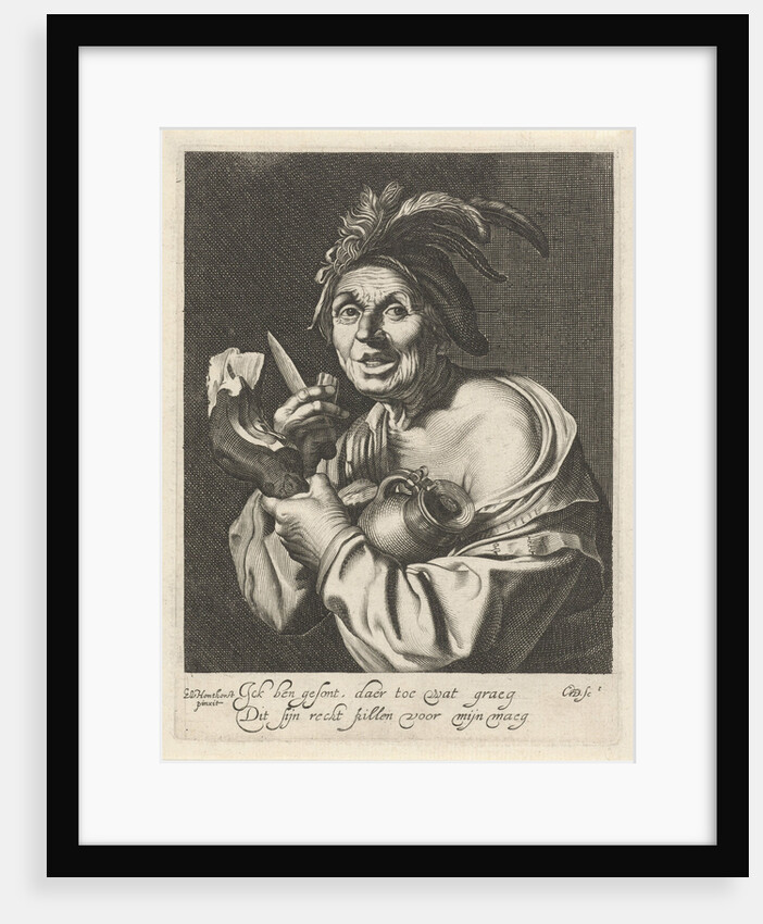 Man eating fresh ham by Anonymous