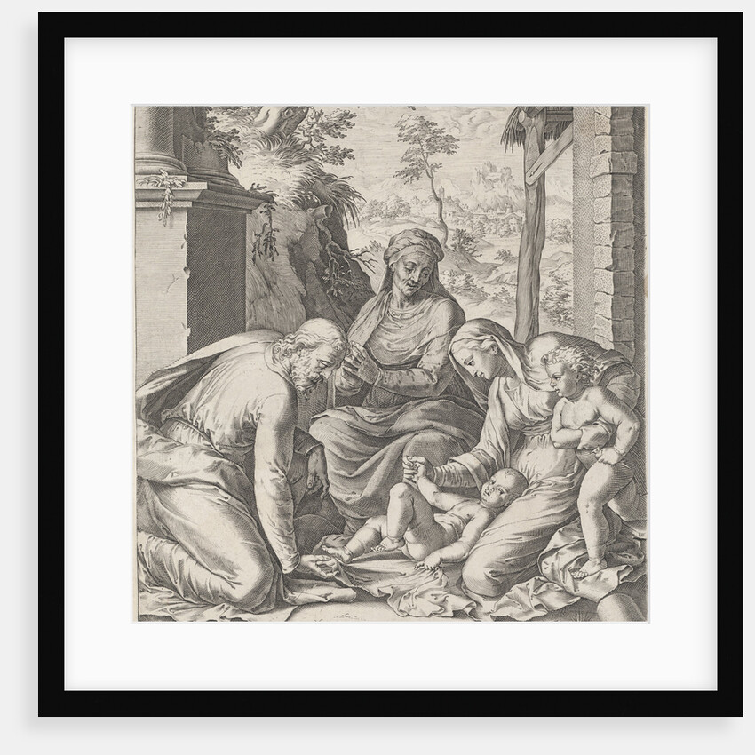 Holy Family with Anna and Johannes the Baptist as a child by Antonio Lafreri