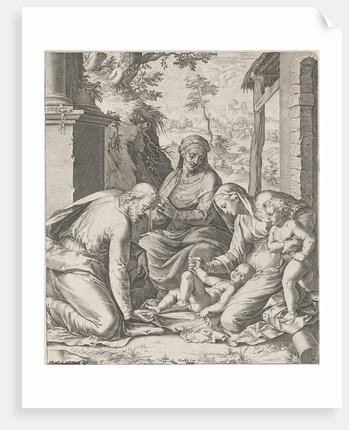 Holy Family with Anna and Johannes the Baptist as a child by Antonio Lafreri