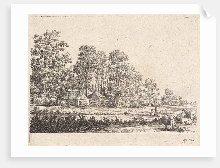 Farm with milkmaid by Herman Saftleven