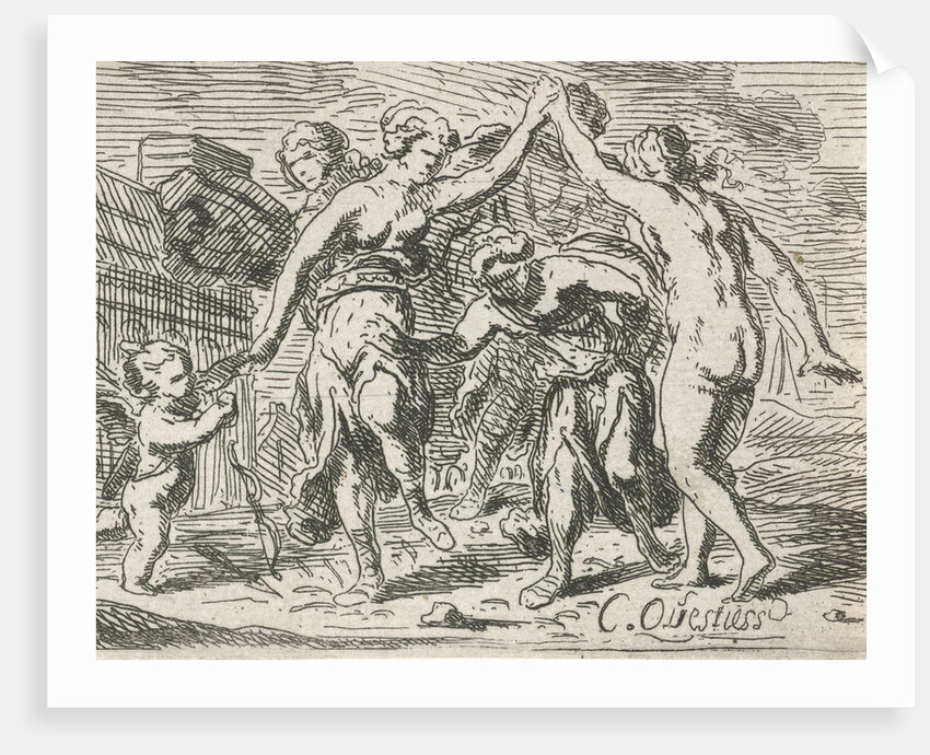 Dancing women and Amor by Catharina Questiers