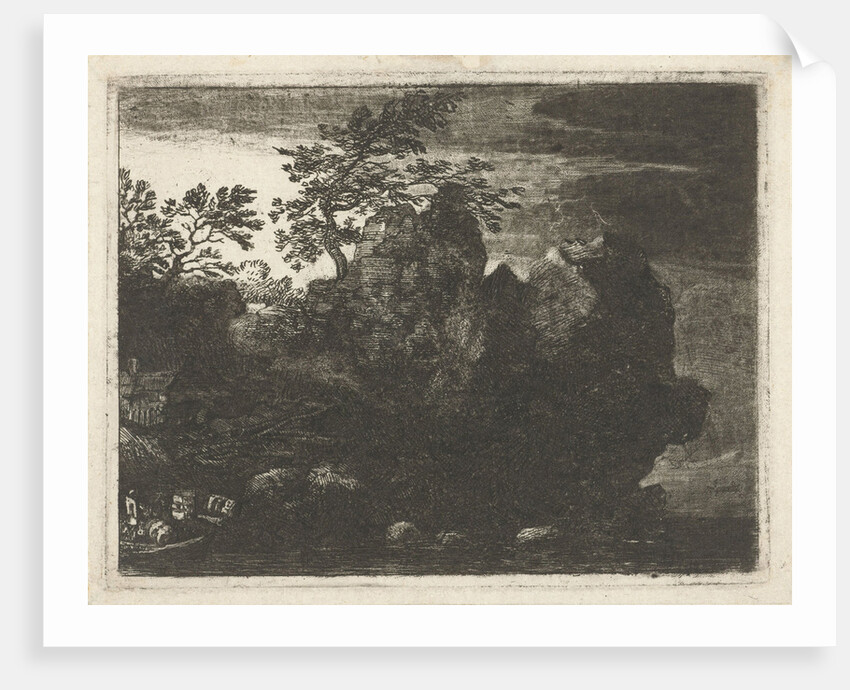 Big rocks in river by Allaert van Everdingen