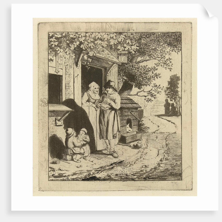 Man at the door of an inn by Marie Lambertine Coclers