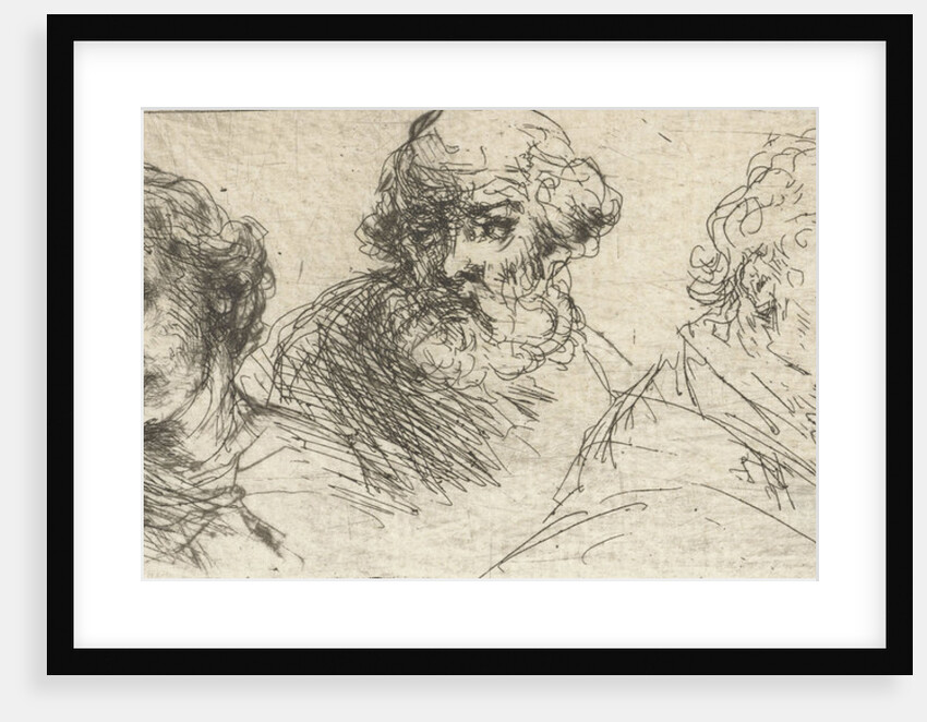 Portrait Study of three men by Jan Chalon