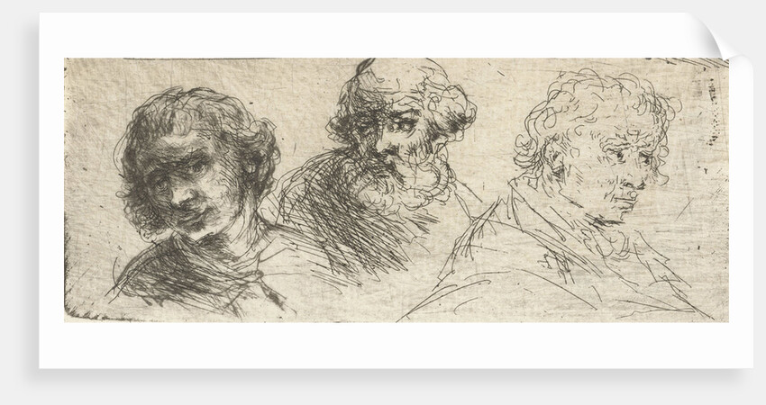 Portrait Study of three men by Jan Chalon