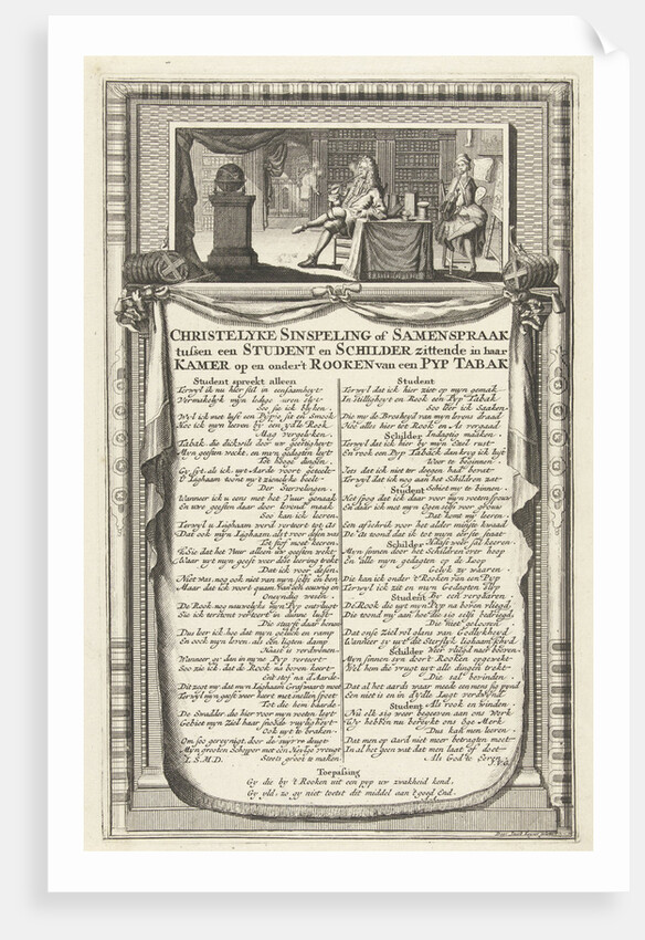 Dialogue between a student and a painter about smoking a pipe by Ludolph Smids