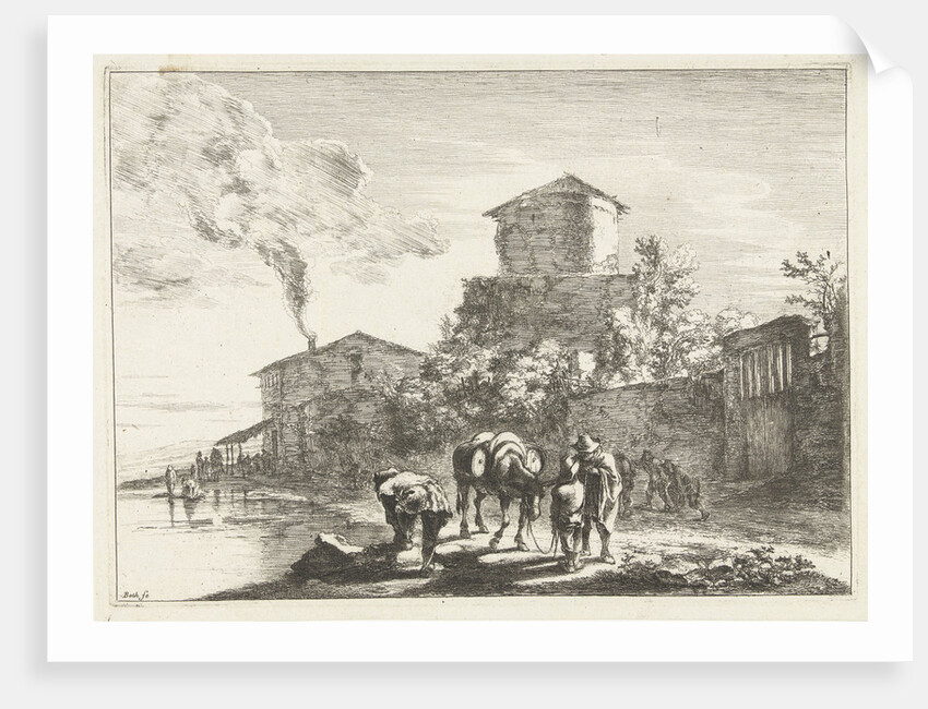 Men and a mule on the Appian Way, Via Appia by Jan Both