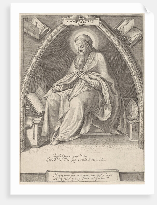 Church Father Ambrosius, Roeland van Bolten by Christoffel van Sichem
