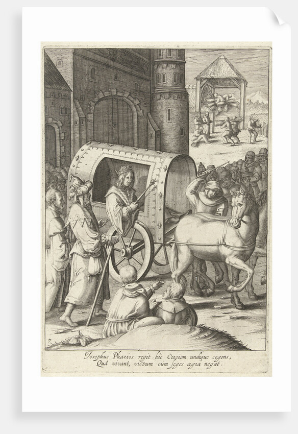 Joseph pulls a wagon across Egypt by Lucas van Leyden