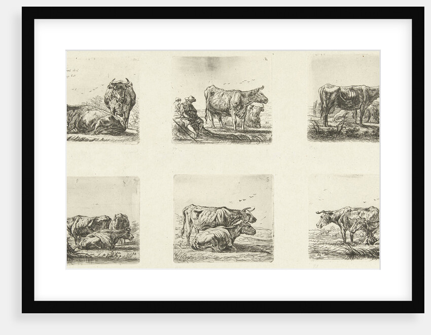 Cows and shepherds by Ernst Willem Jan Bagelaar