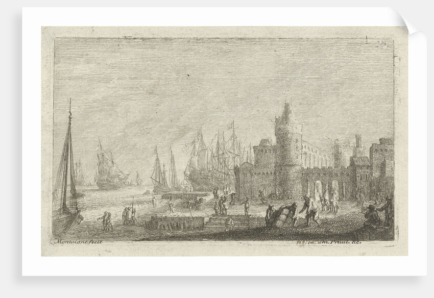 View of harbor fortifications by Anonymous