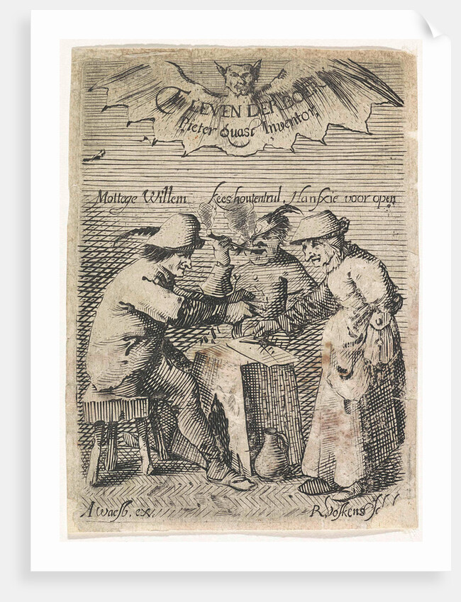 Farmers around a table, Reinhard Voskens by Pieter Jansz. Quast