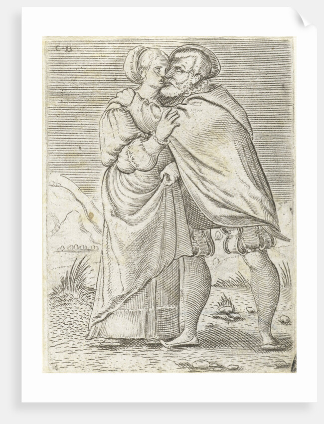 Dancing couple kissing each other by Anonymous