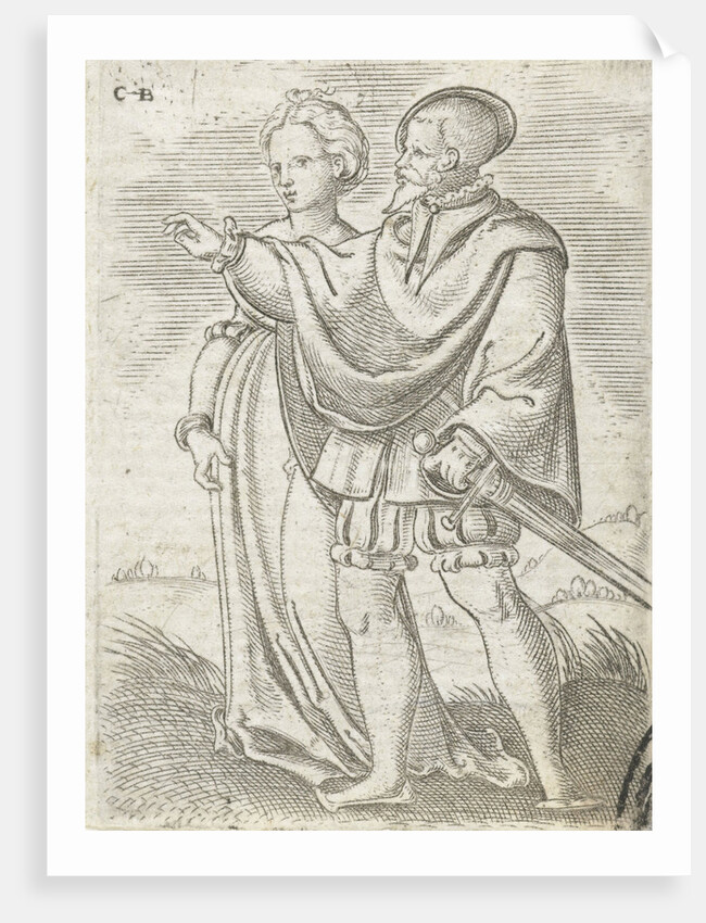 Dancing couple, walking left by Anonymous