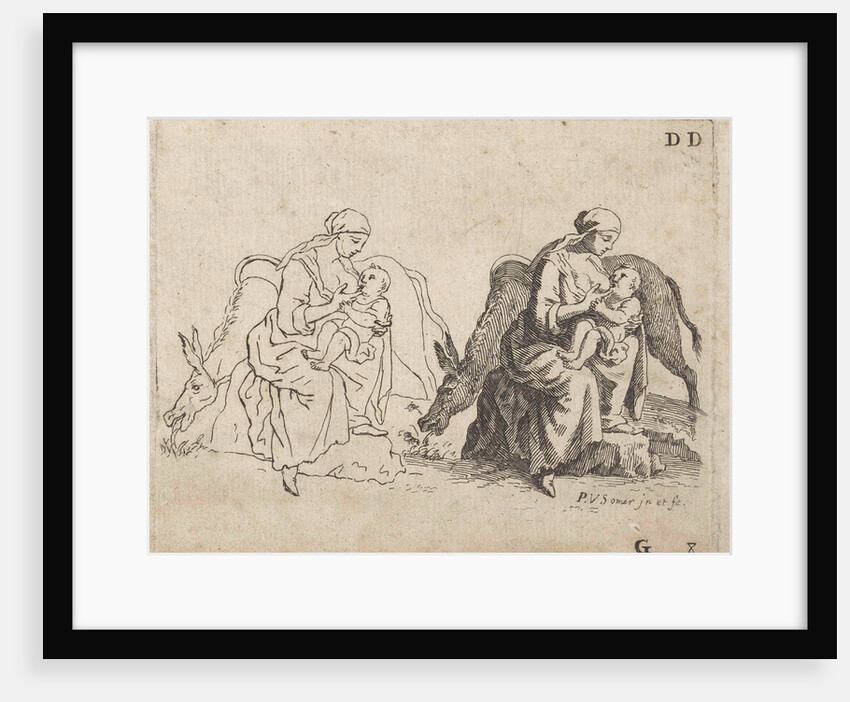Lactating mother with a donkey by Paul van Somer II