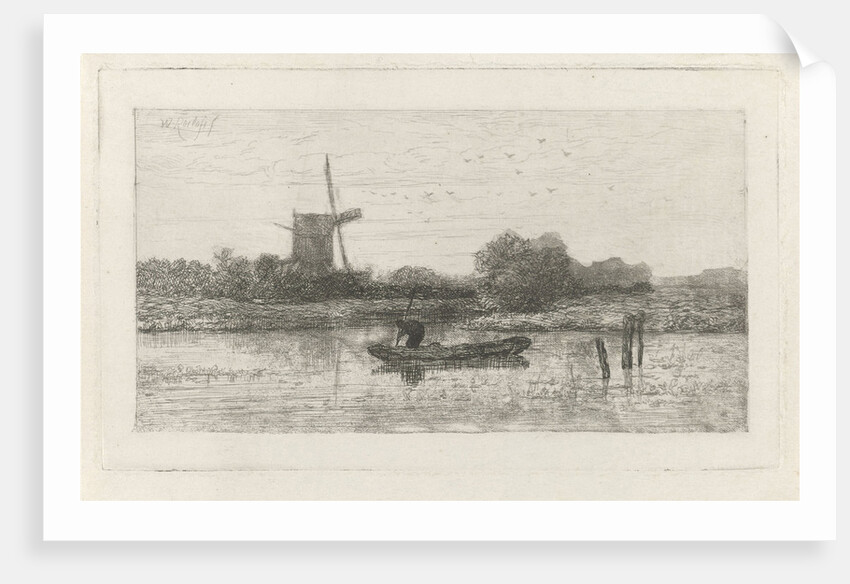 River view with fishing by Willem Roelofs I