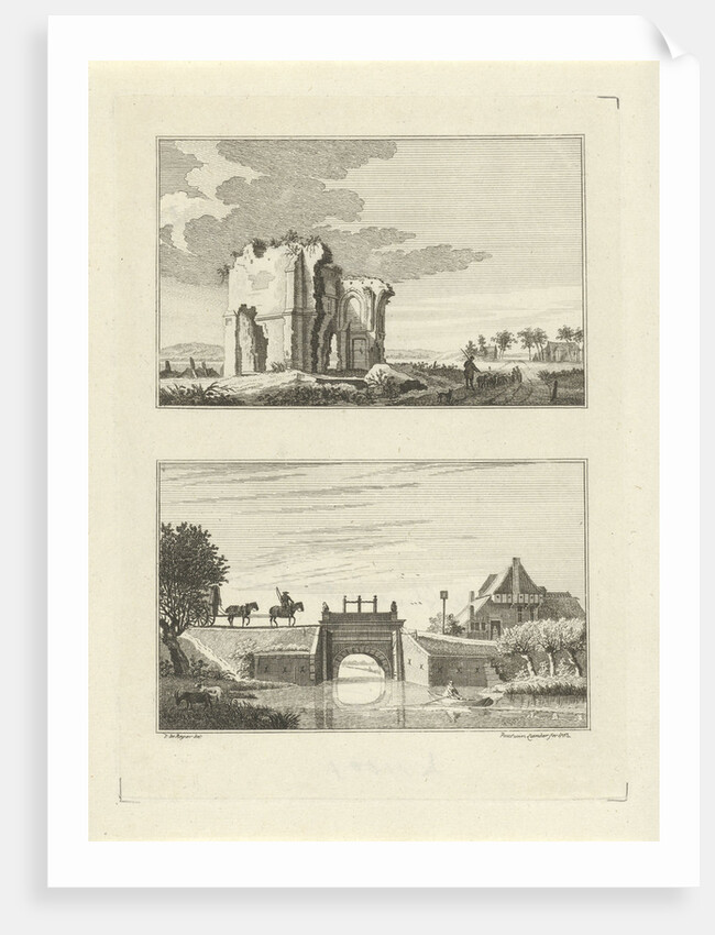 Young bull by Ruin and lock outside Emmerich