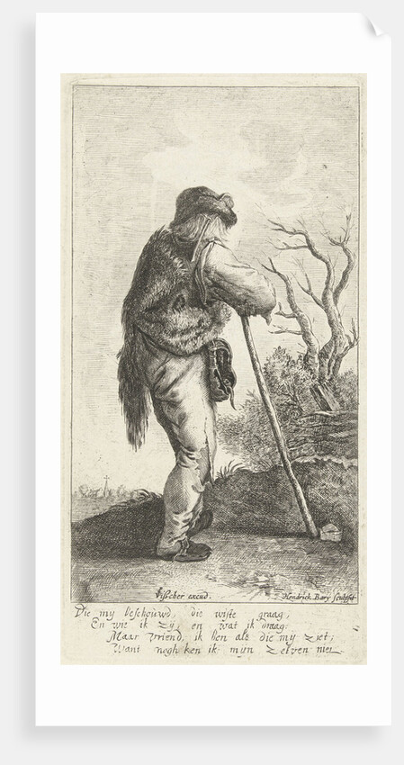Man leaning on a stick by Nicolaes Visscher I