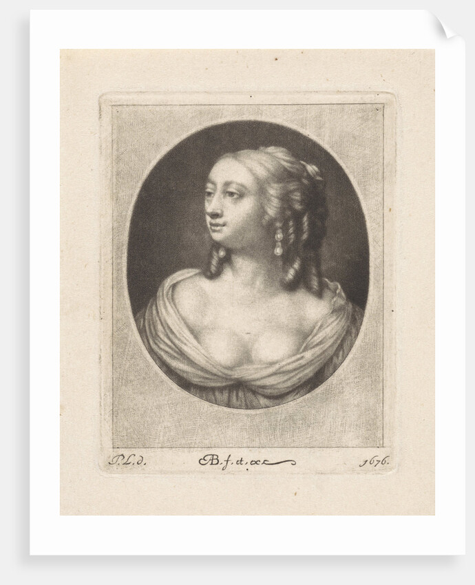 Bust of a young woman with half-naked bosom by Abraham Bloteling