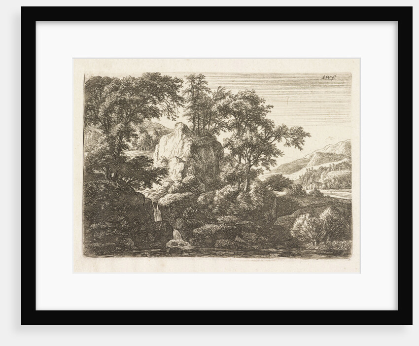 Double waterfall by Anthonie Waterloo