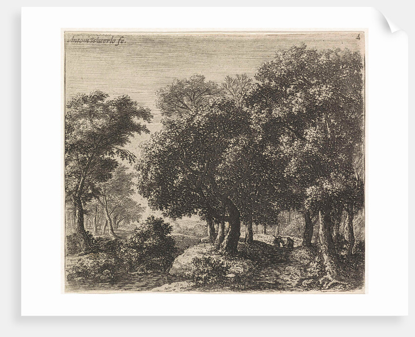 Two figures on a forest path, Anthonie Waterloo, Basan et Poignant by Pierre François Basan