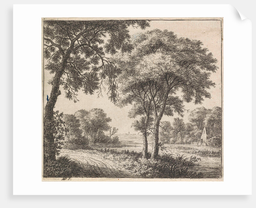 House on the banks of a river, Anthonie Waterloo by Josua & Reinier II Ottens