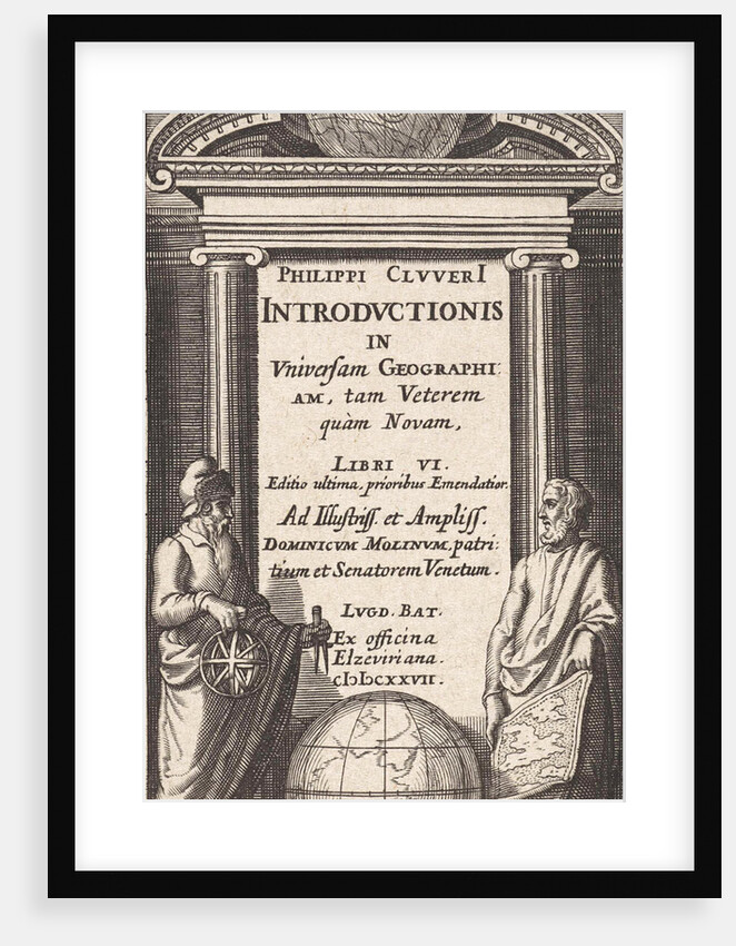 Globe with two scholars by Abraham Elzevier I