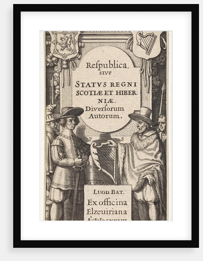 Two men with a harp by Abraham Elzevier I