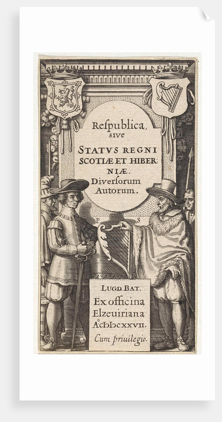 Two men with a harp by Abraham Elzevier I