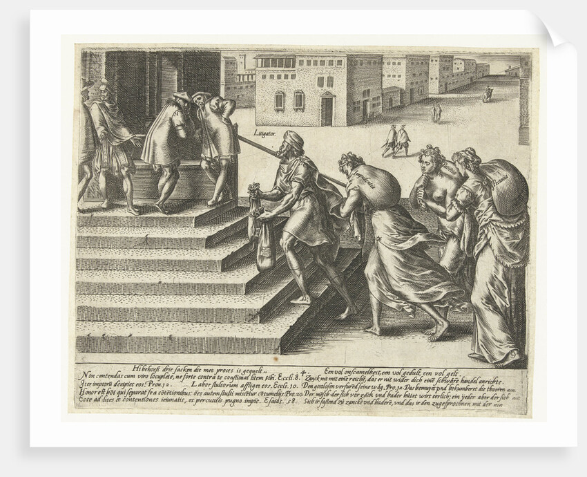 Who litigates must be shameless, patient and rich by Hendrick Goltzius