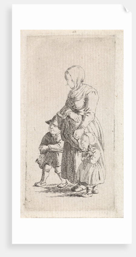 Woman with two children by Johannes Christiaan Janson