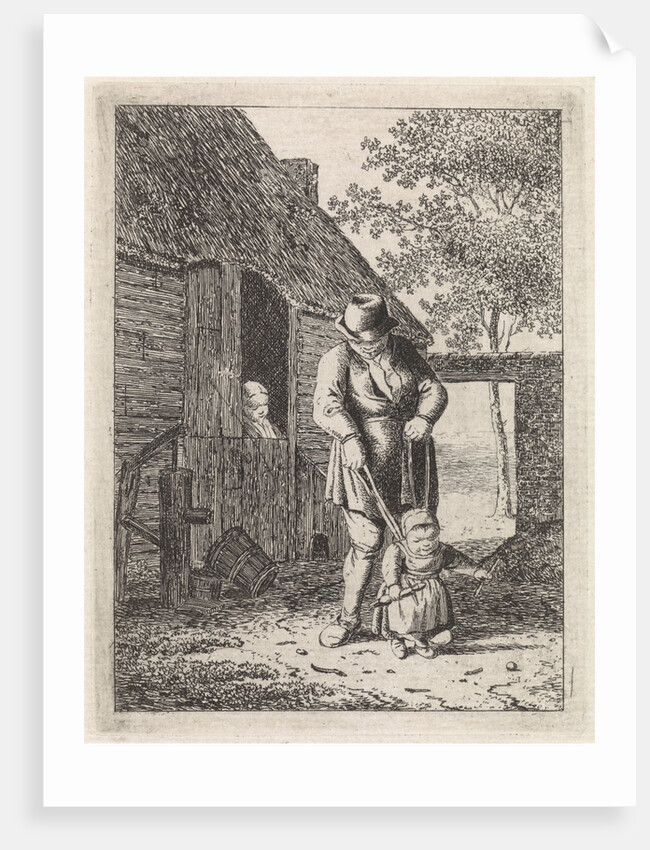 Farmer with child leash by Christina Chalon