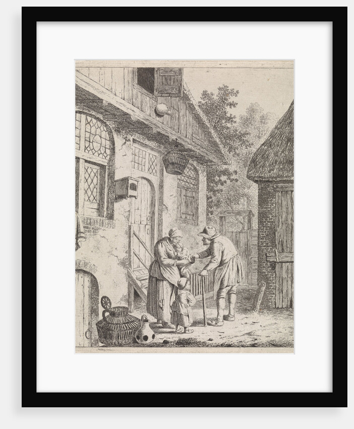 Courtyard with farmers by Christina Chalon