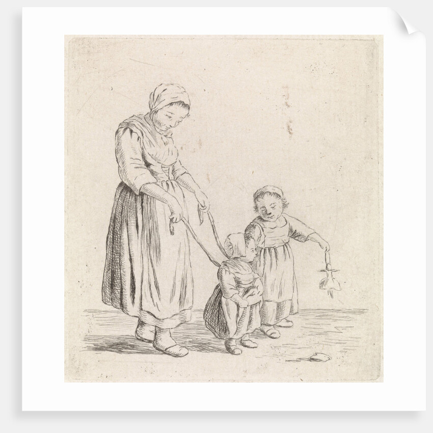 Woman with child on leash by Christina Chalon