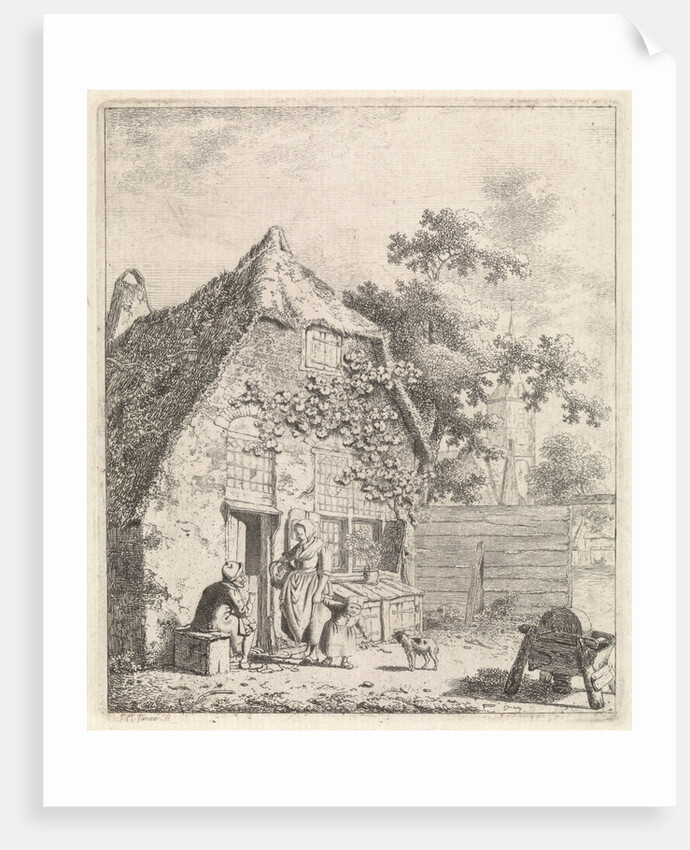 Farmers in conversation at the farm by Johannes Christiaan Janson