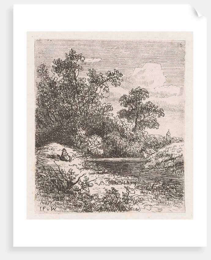 Women on the banks of a river by Johannes Pieter van Wisselingh