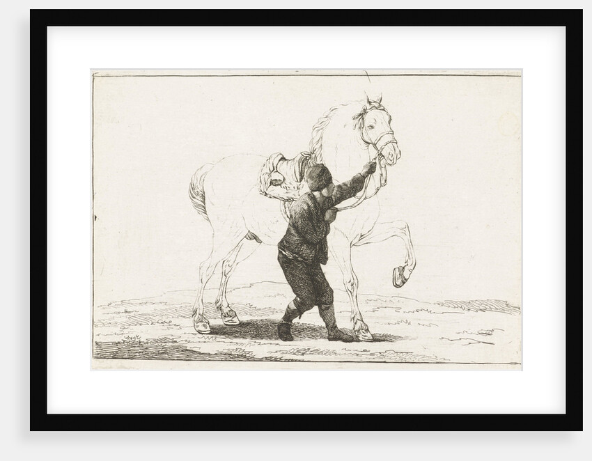 A boy holds a horse on the bridle by Joannes Bemme