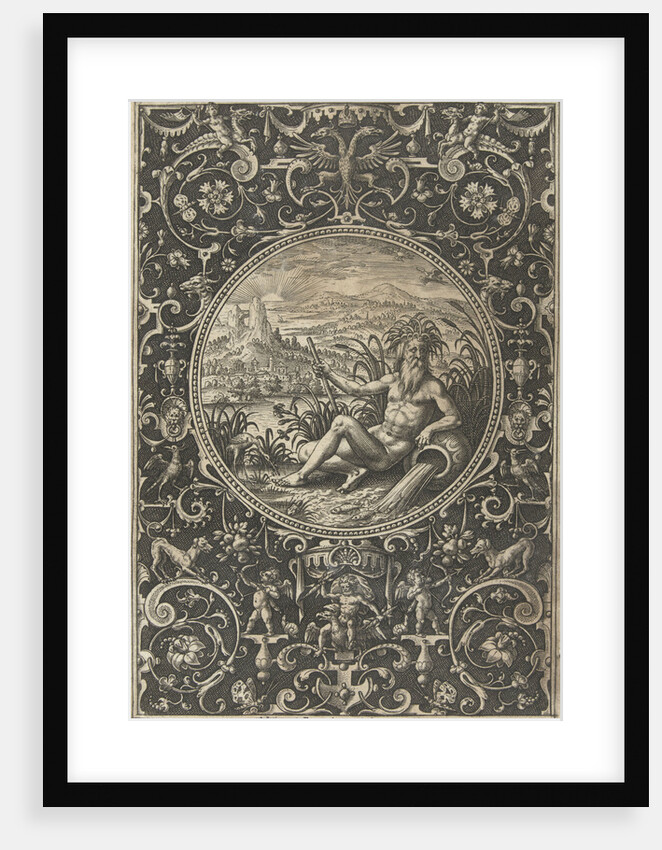 Medallion which a stroomgod by Adriaen Collaert