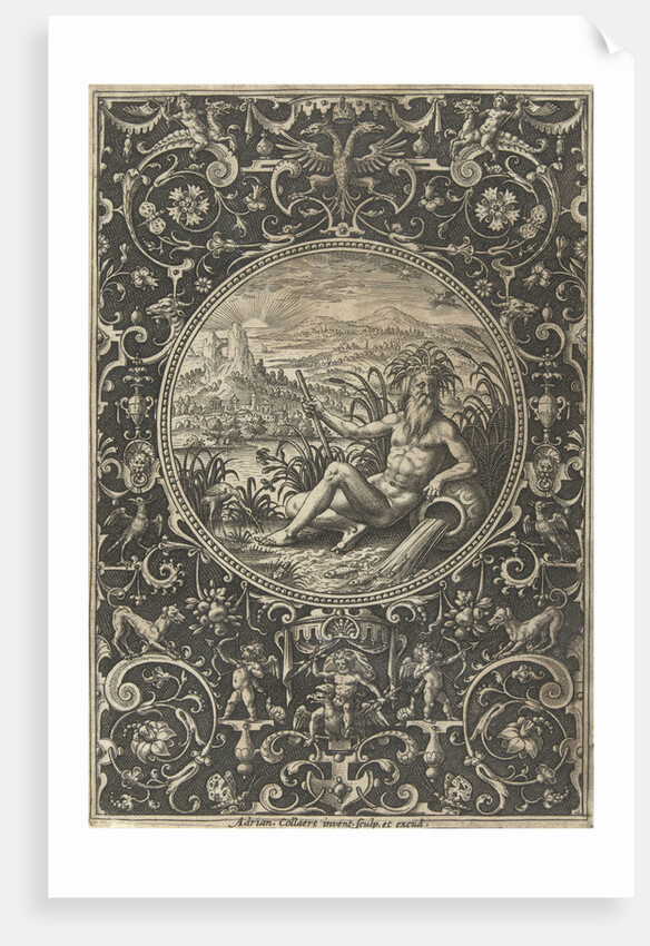 Medallion which a stroomgod by Adriaen Collaert