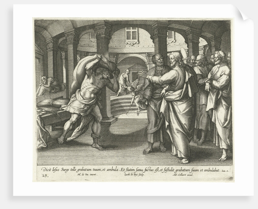 Healing of the man at the pool of Bethesda by Adriaen Collaert