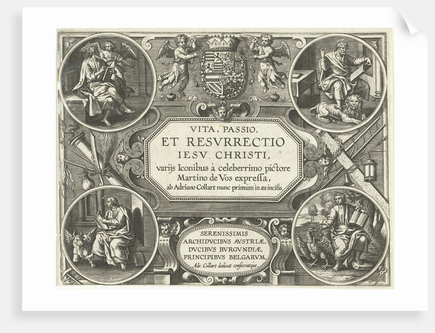 Title print Vita, et passio Resurrectio Jesu Christi by Adriaen Collaert