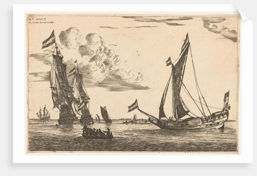 Two warships and hunting by Arthur Tooker