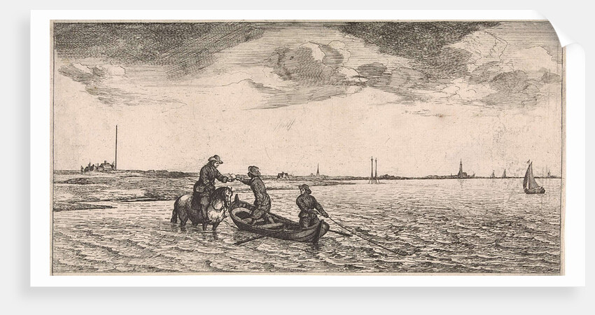 Delivery of mail by a postman on horseback by Jan Houwens I