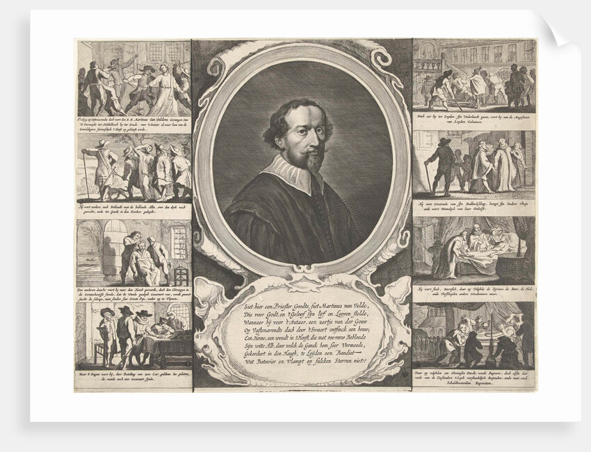 Portrait of priest Martinus van Velden by Theodor Matham