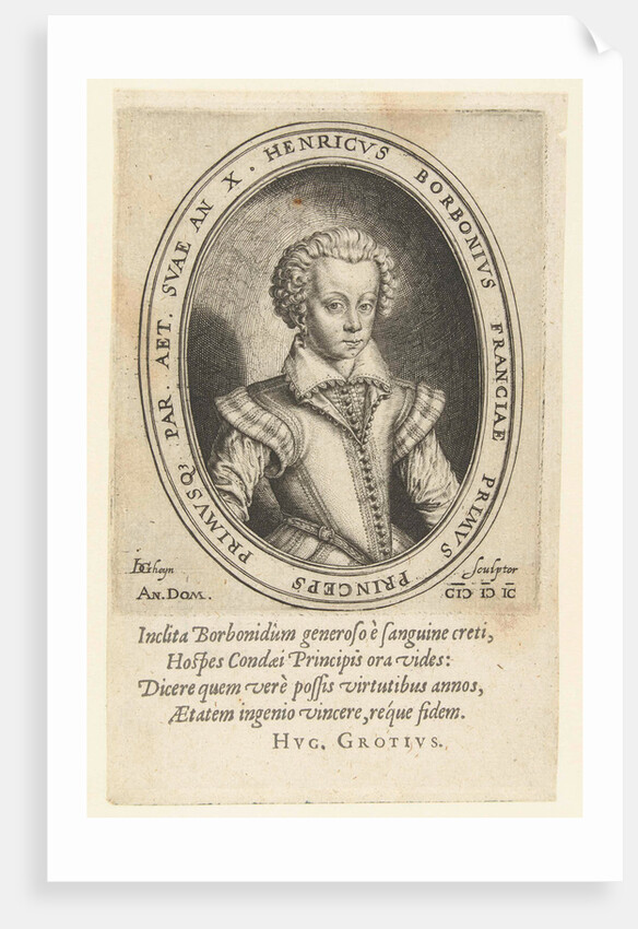 Portrait of Henry II of Bourbon, Prince of Conde, at the age of 10 by Hugo de Groot